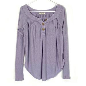 2/$34 Free People Thermal Loose Fit Henley Top